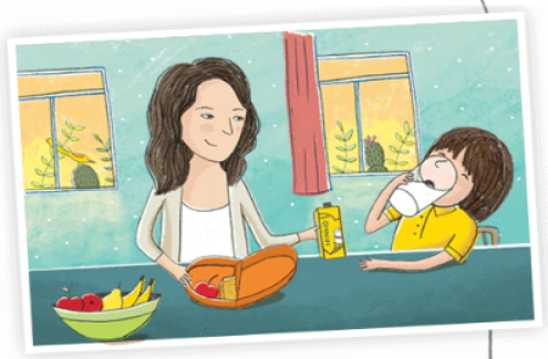 Mother conversing with kid animated